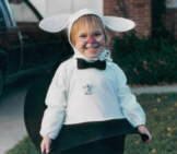 Rabbit in the Hat. Michelles Halloween costume. October 1989.